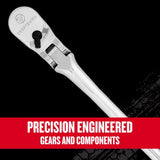 Craftsman V-Series 1/2, 1/4 and 3/8 in. drive Long Flex Head Ratchet Set