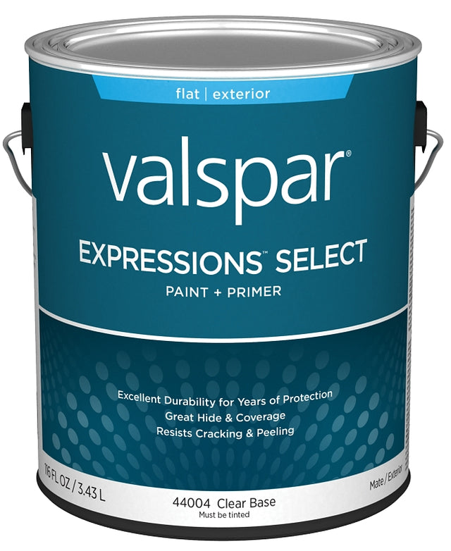 Expressions Select 4400 Series 028.0044004.007 Exterior Paint, Water, Flat, Clear, 1 gal Plastic Can, Pack of 4