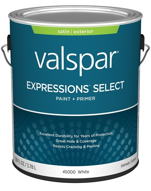 Expressions Select 4500 Series 028.0045000.007 Exterior Paint, Acrylic, Satin, White, 1 gal Plastic Can, Pack of 4