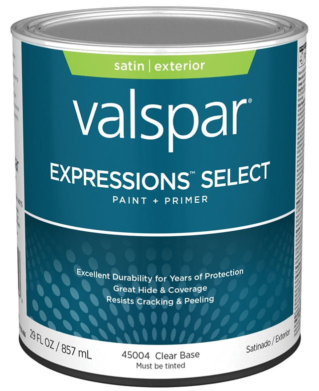 Expressions Select 4500 Series 028.0045004.005 Exterior Paint, Water, Satin, Clear, 1 qt Plastic Can