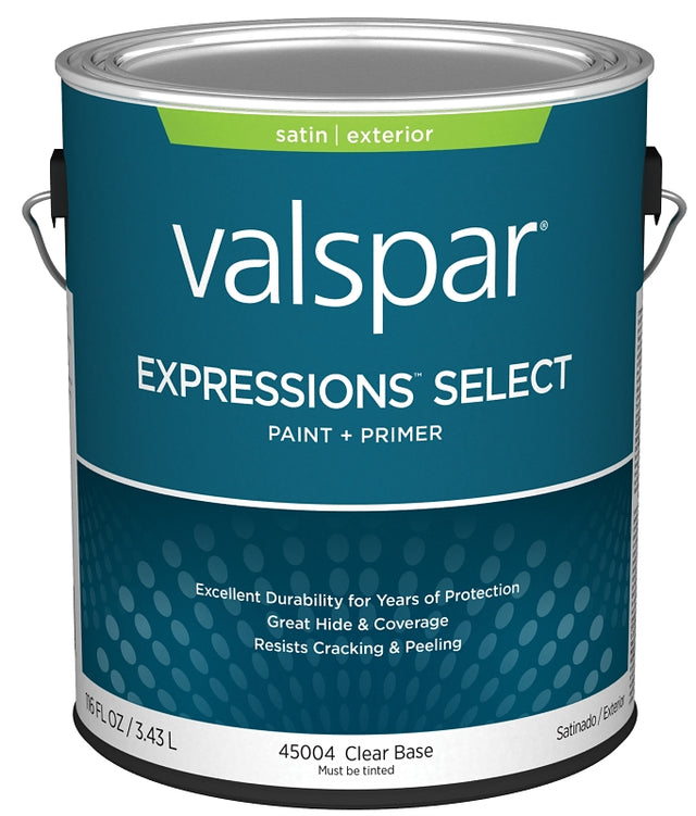 Expressions Select 4500 Series 028.0045004.007 Exterior Paint, Water, Satin, Clear, 1 gal Plastic Can, Pack of 4
