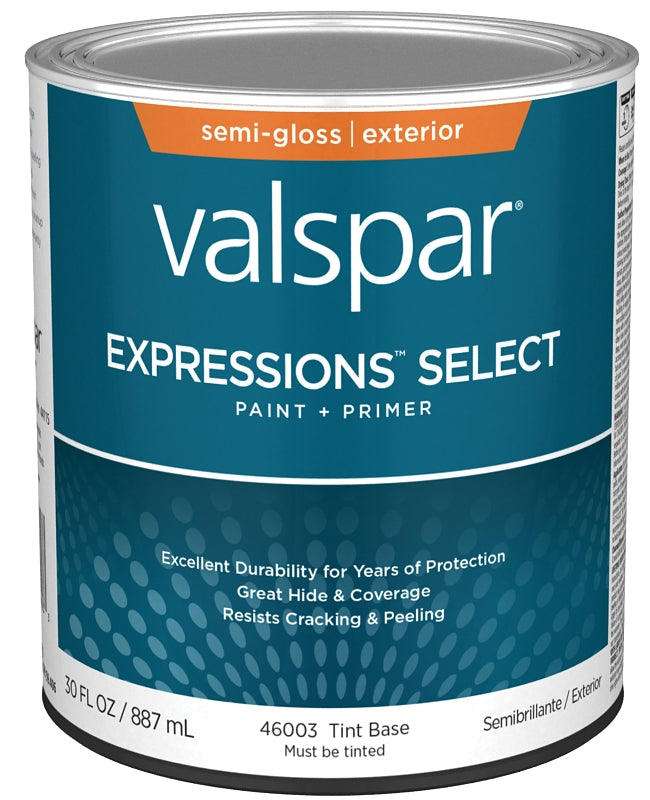 Expressions Select 4600 Series 028.0046003.005 Exterior Paint, Tint, Semi-Gloss, White, 1 qt Plastic Can
