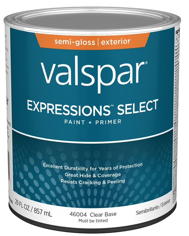 Expressions Select 4600 Series 028.0046004.005 Exterior Paint, Water, Semi-Gloss, Clear, 1 qt Plastic Can