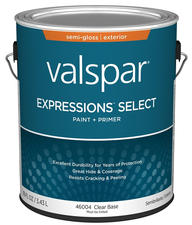 Expressions Select 4600 Series 028.0046004.007 Exterior Paint, Water, Semi-Gloss, Clear, 1 gal Plastic Can, Pack of 4