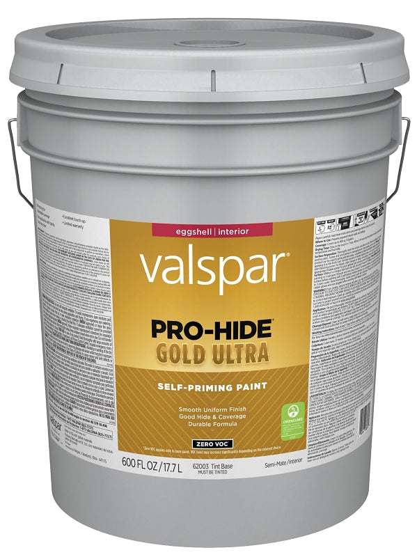 Pro-Hide Gold Ultra 6200 Series 028.0062003.008 Interior Self-Priming Paint, Tint, Eggshell, White, 5 gal Plastic Pail
