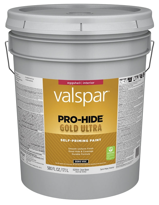 Pro-Hide Gold Ultra 6200 Series 028.0062004.008 Interior Self-Priming Paint, Water, Eggshell, Clear, 5 gal Plastic Pail