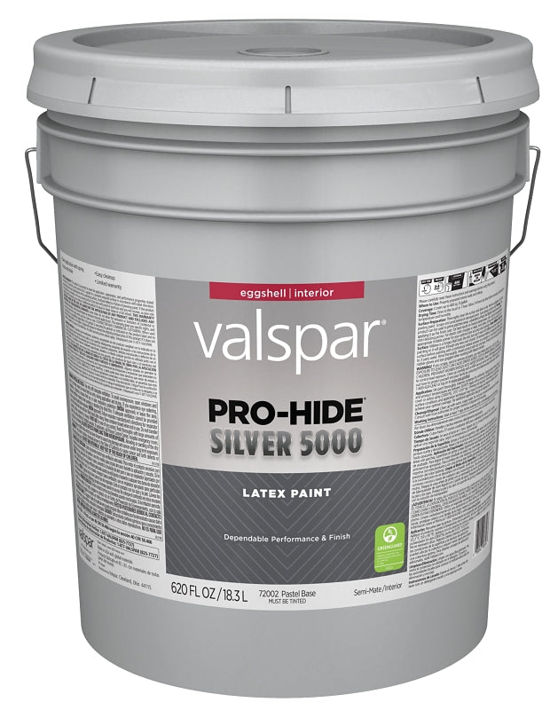 Pro-Hide Silver 5000 7300 Series 028.0072002.008 Interior Paint, Pastel, Eggshell, White, 5 gal Plastic Pail