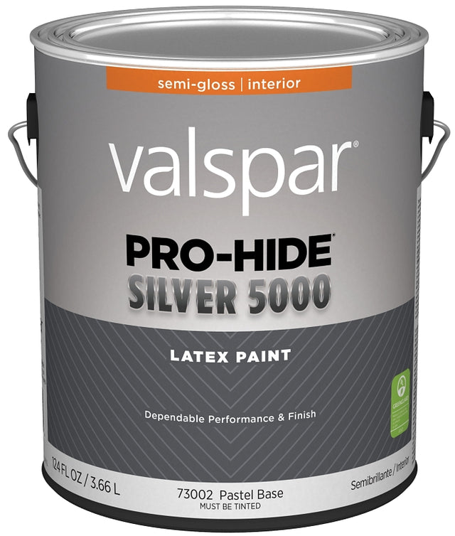 Pro-Hide Silver 5000 7300 Series 028.0073002.007 Interior Paint, Pastel, Semi-Gloss, White, 1 gal Plastic Can, Pack of 4