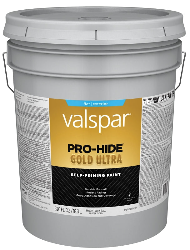 Pro-Hide Gold Ultra 6500 Series 028.0065002.008 Exterior Self-Priming Paint, Pastel, Flat, White, 5 gal Plastic Pail