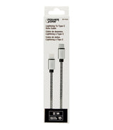 PowerZone KL-029X-2M-LIGHTN Charging Cable, Lightning, Type C, 6 ft L