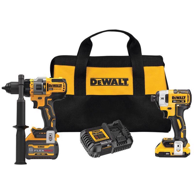 DeWalt 20V MAX Cordless Brushless 2 Tool Hammer Drill and Impact Driver Kit