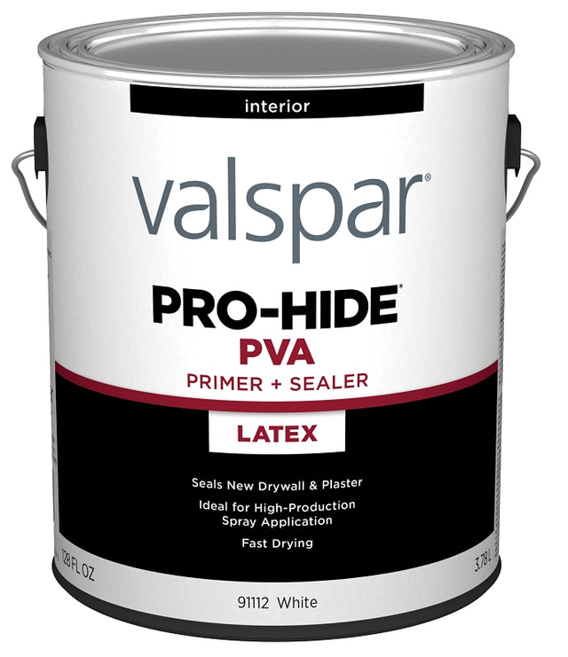 Valspar PRO-HIDE 91112 Series 028.0091112.007 Interior PVA Primer, White, 1 gal Pail, Pack of 4