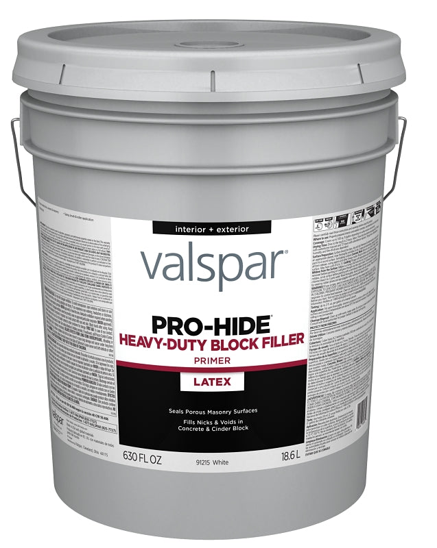 Valspar Pro-Hide 91229 Series 028.0091215.008 Block Filler Primer, White, 5 gal Pail