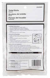 ProSource 70490-3L Bolt Set, Steel, Brass, For: Use to Attach Toilet to Flange