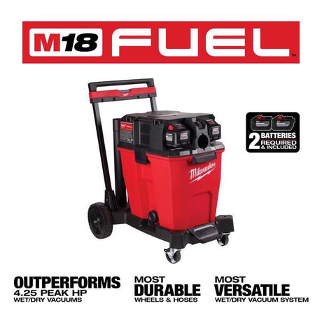 Milwaukee M18 FUEL 0930-22HD 12 gal Cordless Wet/Dry Vacuum Kit (Battery & Charger) 36 V 4.25 HP