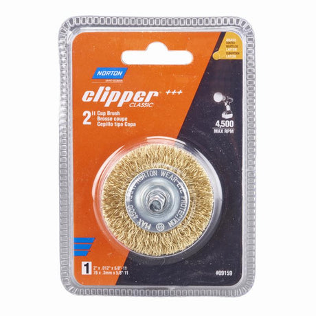Norton Clipper 2 in. Coarse Crimped Wire Cup Brush Brass 4500 rpm 1 pc