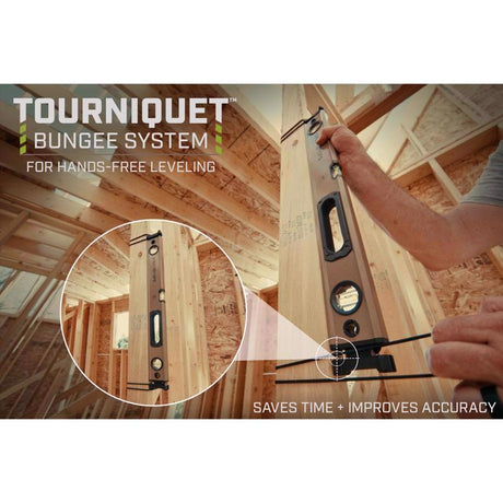 Spec Ops 24 in. Aluminum Box Beam Level with Bungee 3 vial