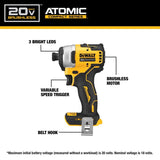 DeWalt 20V MAX Atomic Cordless Brushless 2 Tool Compact Drill and Impact Driver Kit