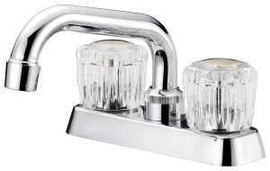 Boston Harbor FL010003CP Laundry Faucet, 2 gpm, 2-Handle, 3-Faucet Hole, Metal/Plastic, Chrome Plated