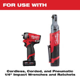 Milwaukee Shockwave 1/4 in. drive SAE 6 Point Impact Rated Deep Socket Set 10 pc