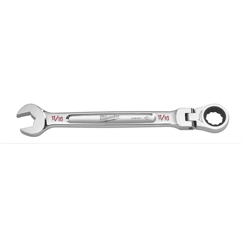 Milwaukee 11/16 in. X 11/16 in. 12 Point SAE Flex Head Combination Wrench 9.19 in. L 1 pc