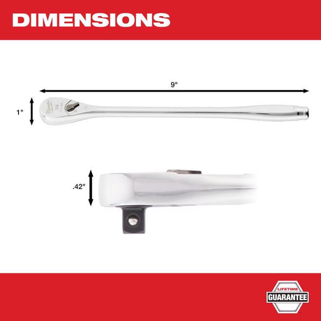 Milwaukee 1/4 in. drive SAE Ratchet 90 teeth