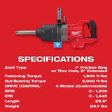 Milwaukee M18 FUEL 1 in. Cordless Brushless High Torque Impact Wrench Tool Only