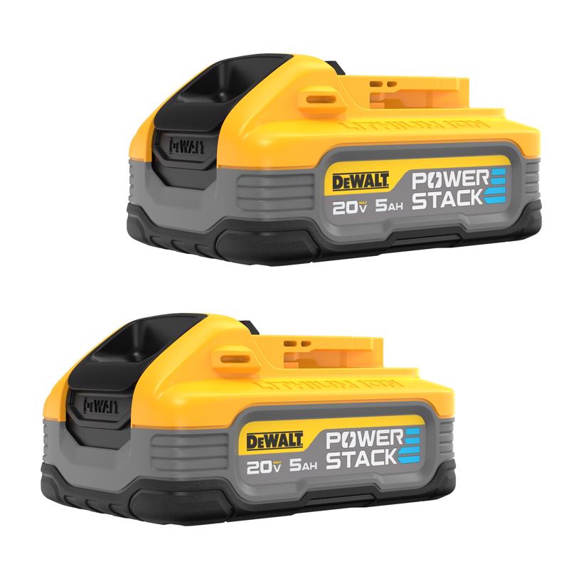 DeWalt 20V MAX POWERSTACK DCBP520-2 5 Ah Lithium-Ion Battery 2 pc