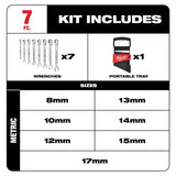 Milwaukee Metric Ratcheting Flex Head Combination Wrench Set 7 pc