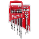 Milwaukee SAE Ratcheting Flex Head Combination Wrench Set 7 pc