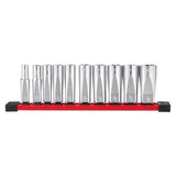 Milwaukee 3/8 in. drive SAE 6 Point Chrome Deep Well Socket Set 10 pc