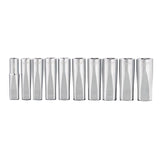 Milwaukee 3/8 in. drive Metric 6 Point Chrome Deep Well Socket Set 10 pc