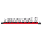 Milwaukee 3/8 in. drive SAE 6 Point Chrome Low Profile Socket Set 10 pc