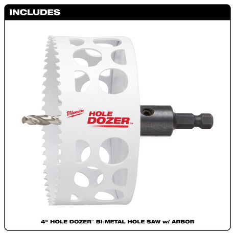 Milwaukee Hole Dozer 4 in. Bi-Metal Hole Saw with Arbor and Pilot Bit 1 pk, Pack of 2
