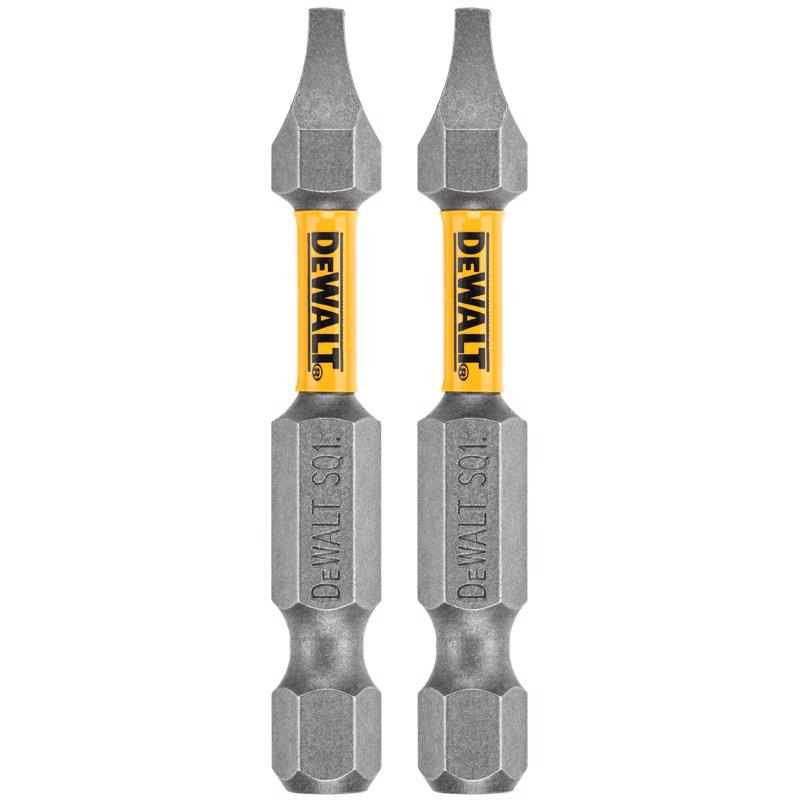 DeWalt Max Fit Square #1 X 2 in. L Screwdriver Bit Steel 2 pk