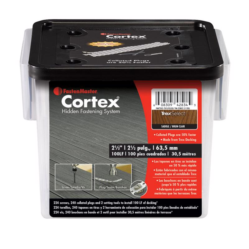 FastenMaster Cortex No. 10 X 2-1/2 in. L Saddle Torx Ttap Button Head Hidden Deck Fastener 224 pc