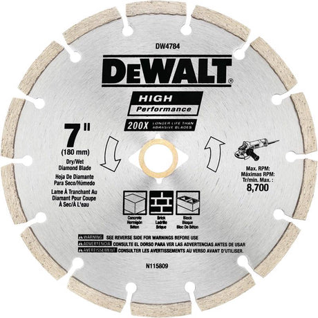 DeWalt HP 7 in. D X 5/8 and 7/8 in. Steel Segmented Rim Diamond Saw Blade 1 pk