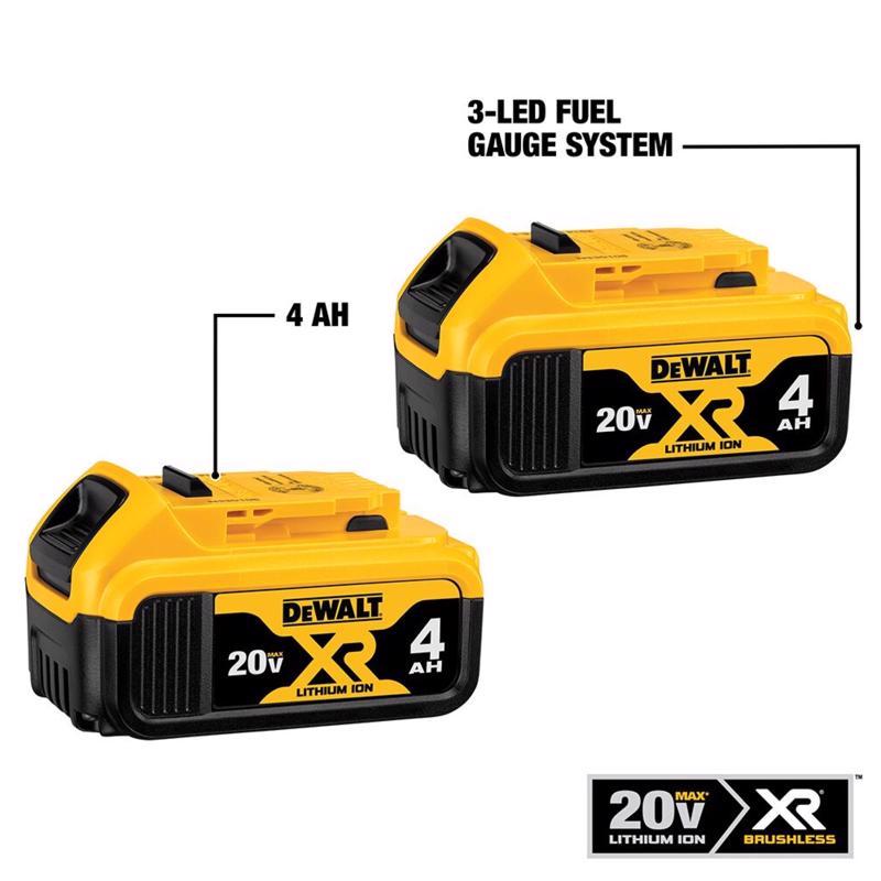 DeWalt 20V MAX DCB204-2 4 Ah Lithium-Ion Battery Combo Pack 2 pc