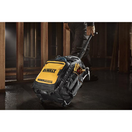 DeWalt Polyester/Tarpaulin Pro Backpack on Wheels Tool Bag 46 pocket Black/Yellow 1 pc