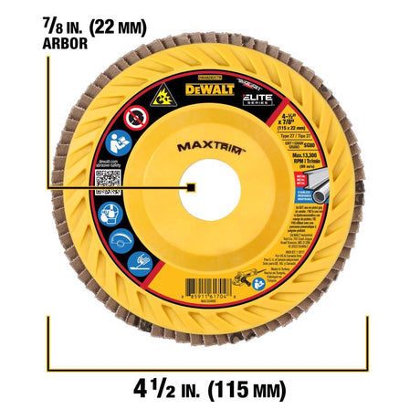 DeWalt MaxTrim 4-1/2 in. D X 7/8 in. Ceramic Trim Flap Disc 80 Grit 1 pk