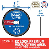 Dremel 1-1/2 in. X 0.40 in. W Metal Round Cutting Wheel 1 pk