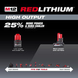 Milwaukee M12 RedLithium XC 5 Ah Lithium-Ion High Output Battery Pack 1 pc