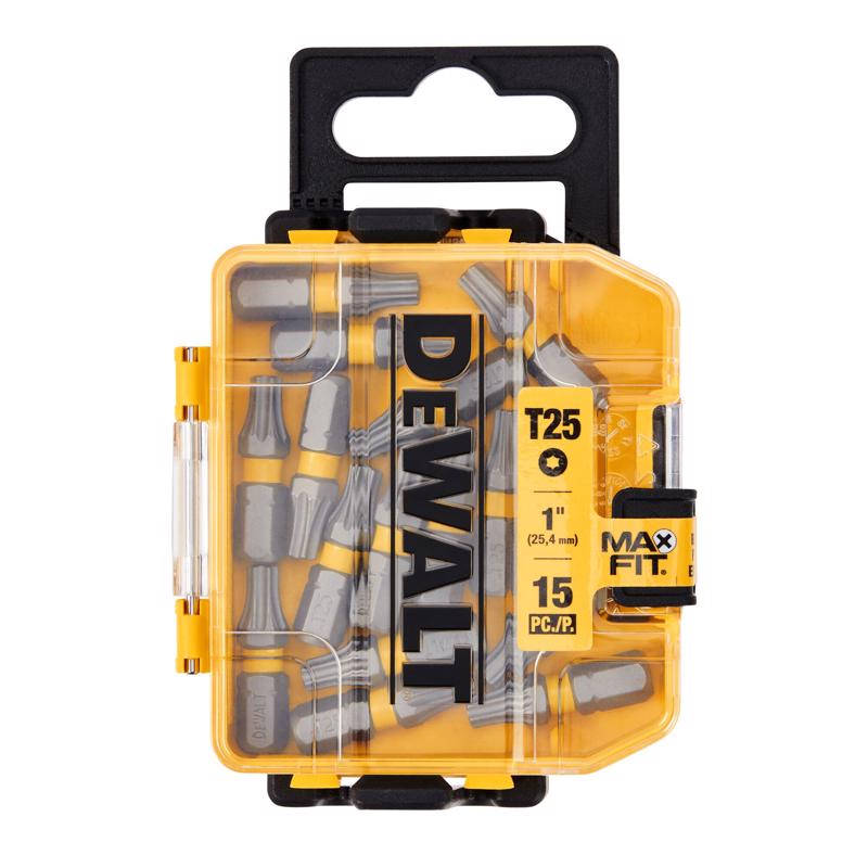 DeWalt Max Fit Torx T25 X 1 in. L Screwdriver Bit Set Steel 15 pc