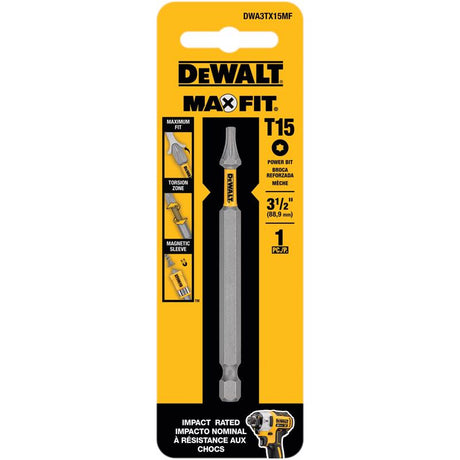 DeWalt Max Fit Torx #15 X 3-1/2 in. L Screwdriver Bit S2 Tool Steel 1 pk