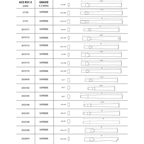 Vaughan Supreme 10.5 in. American Hickory Hammer Replacement Handle  Brown 1 pc