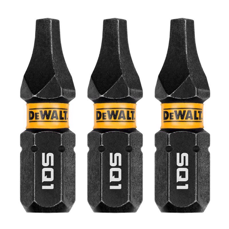 DeWalt FlexTorq Square #1 X 1 in. L Impact Driver Bit Set Steel 3 pc