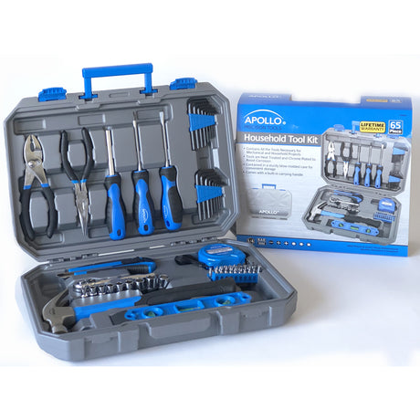 Apollo Tools Household Tool Kit 65 pc