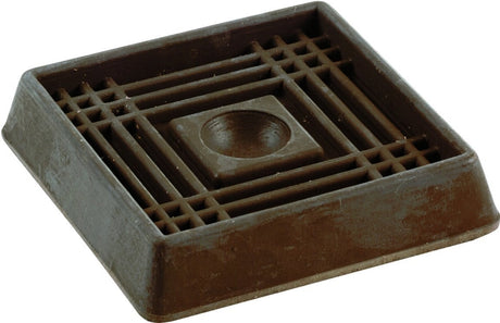 Shepherd Hardware 9074 Caster Cup, Square, 1-5/8 in Dimensions, Rubber, Brown, 4/PK, Pack of 6