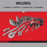 Craftsman OVERDRIVE 1/4 and 3/8 in. drive Metric/SAE 6 Point Mechanic's Tool Set 99 pc