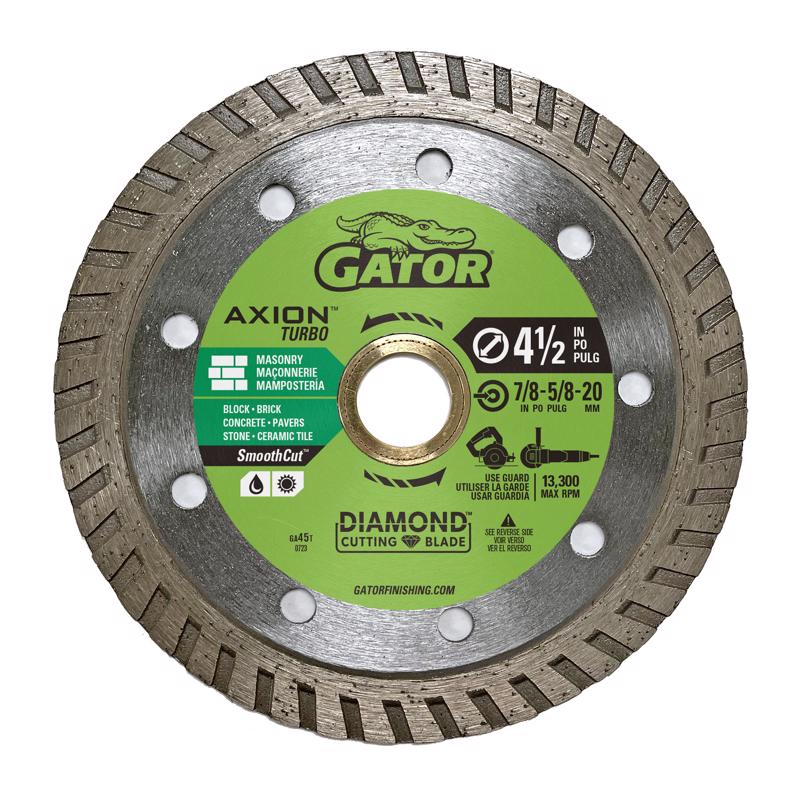 Gator SmoothCut 4-1/2 in. D X 5/8 and 7/8 in. Diamond Turbo Rim Saw Blade 1 pk
